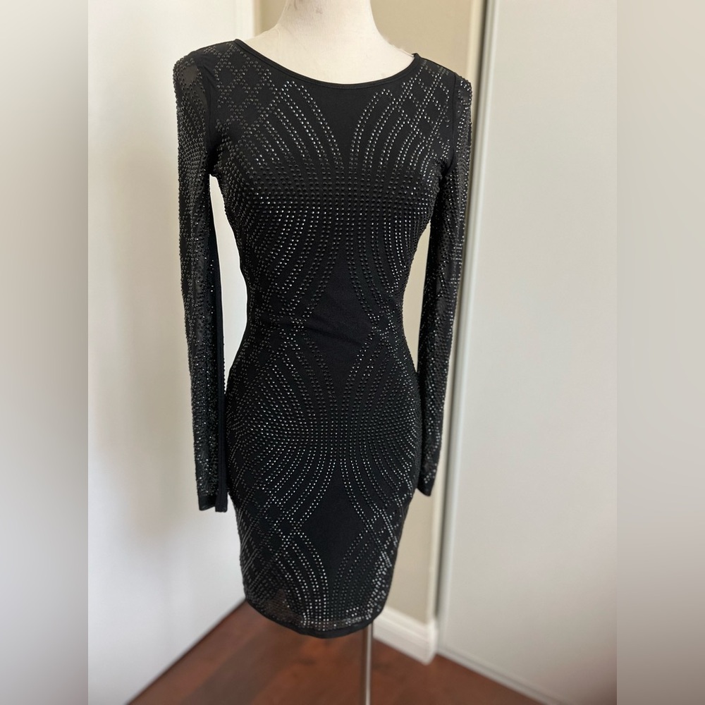 Windsor Black mini dress. Size XS/S . With black rhinestone design .